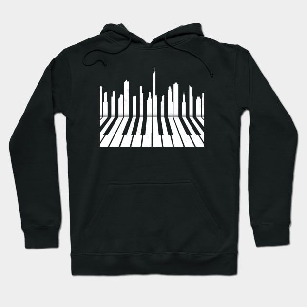 Piano and night city Hoodie by Kyra_Clay